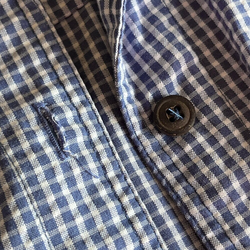 Patagonia vintage blue gingham sleeveless shirt XS - Picture 8 of 8